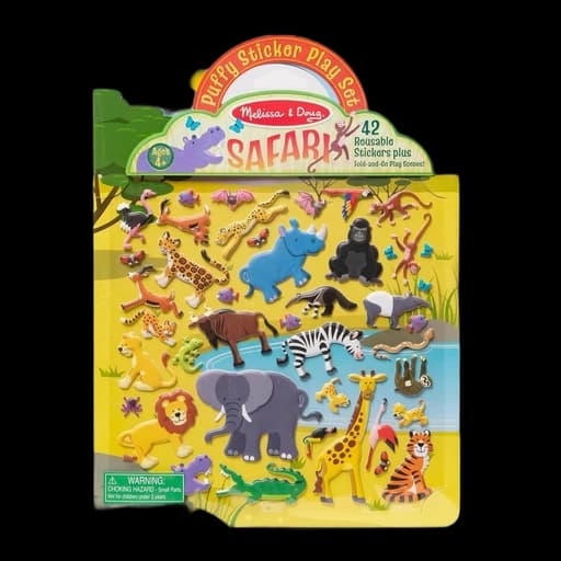 Melissa & Doug Puffy Sticker Play Set: Safari (42 Reusable Stickers)
